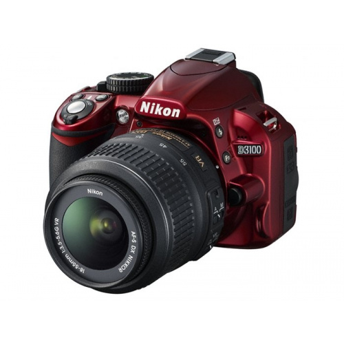 NIKON D3100 + 18-55 mm VR červený